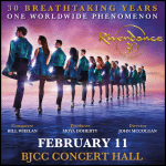 Graphic showing Riverdance 30 coming to the BJCC Concert Hall Feb. 11, 2026