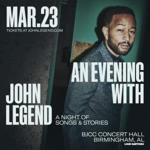 John Legend is coming to the BJCC Concert Hall on March 23.