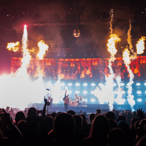 Wide Shot Of Audience And Shinedown On Stage At Legacy Arena In 2025.